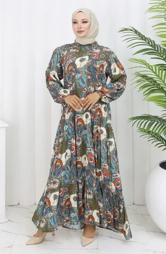 Viskose Stoff Plissee Kleid 2094-04 Ziegelrot 2094-04