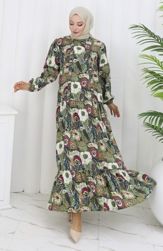 Khaki İslamitische Jurk 2094-05