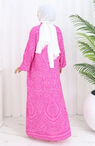 Viskose Kleid Mit Knöpfen 2095-03 Fuchsie 2095-03