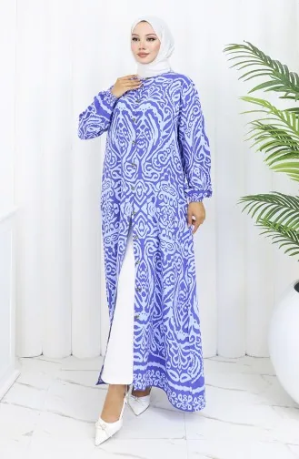 Viskose Kleid Mit Knöpfen 2095-04 Lila 2095-04