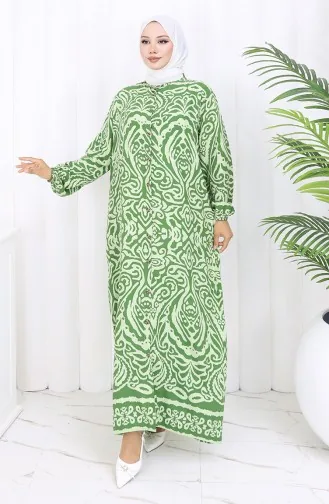 Viskose Kleid Mit Knöpfen 2095-05 Khaki Grün 2095-05