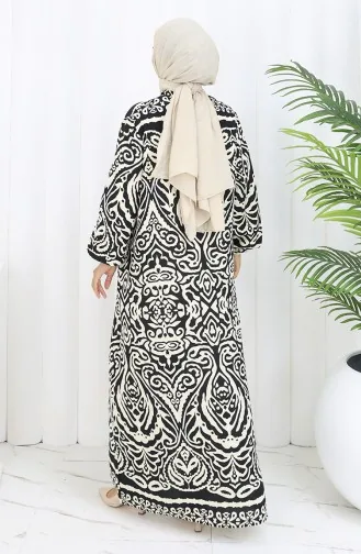 Viskose Kleid Mit Knöpfen 2095-06 Schwarz 2095-06