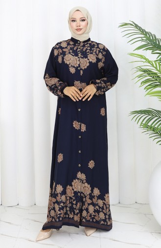 Navy Blue Hijab Dress 2096-01