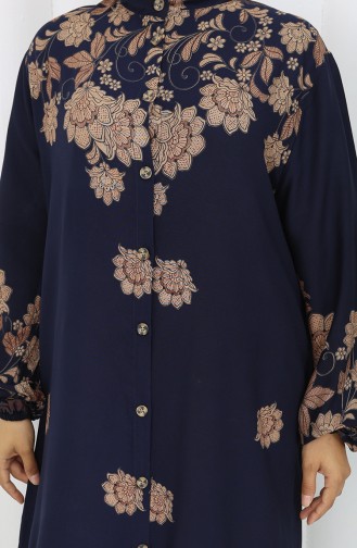 Navy Blue Hijab Dress 2096-01