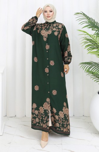 Emerald Green Hijab Dress 2096-02