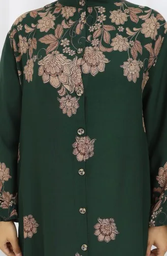 Viskose Kleid Mit Knöpfen 2096-02 Smaragdgrün 2096-02