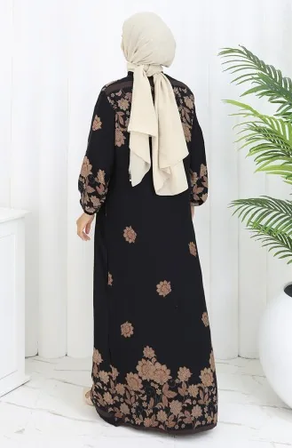 Viskose Kleid Mit Knöpfen 2096-04 Schwarz 2096-04