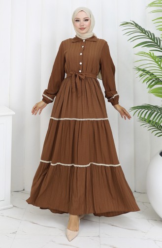 Robe Hijab Couleur Brun 2098-01