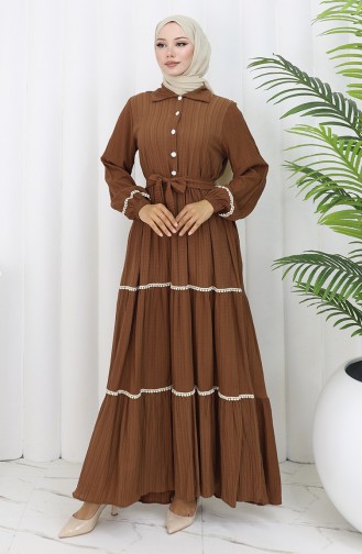 Robe Hijab Couleur Brun 2098-01