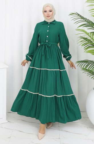 Robe Hijab Vert emeraude 2098-04