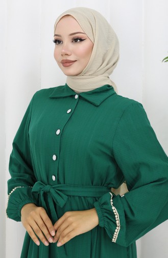 Robe Hijab Vert emeraude 2098-04