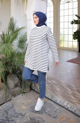 سترة رياضية مخططة 71295-02 أزرق داكن 71295-02