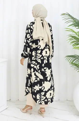 Buttoned Long Tunic 0111-03 Black 0111-03