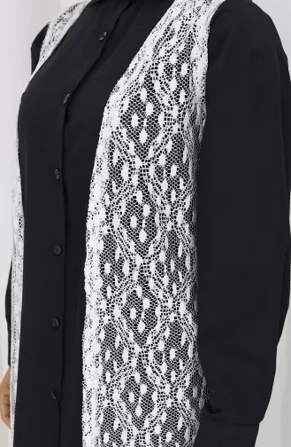 Dantelli Dar Kesim Yelek 8761-06 Beyaz 8761-06