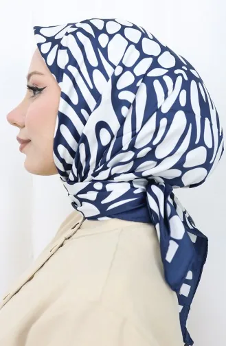 وشاح رايون رقمي 70302-11 أزرق داكن أبيض 70302-11