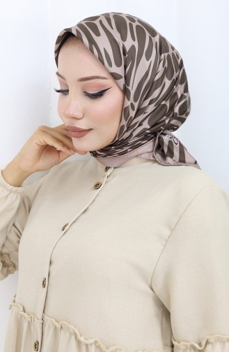 Dijital Rayon Eşarp 70302-14 Kahverengi
