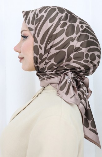 Dijital Rayon Eşarp 70302-14 Kahverengi