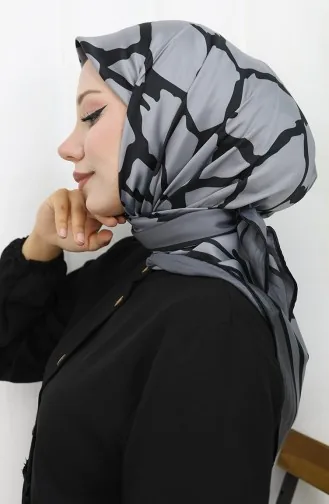 Dijital Rayon Eşarp 70309-05 Füme