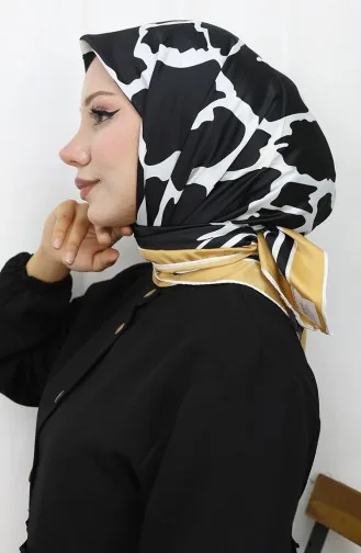 Dijital Rayon Eşarp 70309-08 Siyah Gold