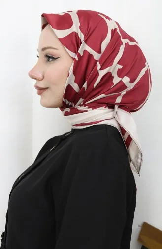 وشاح رايون رقمي 70309-10 أحمر قرمزي بيج 70309-10