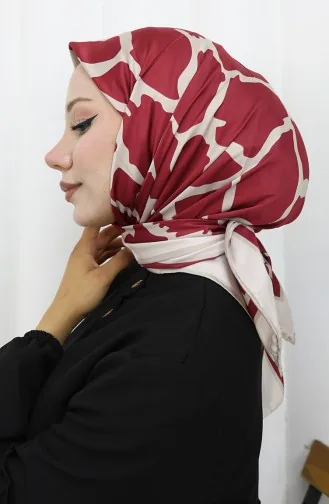 وشاح رايون رقمي 70309-10 أحمر قرمزي بيج 70309-10