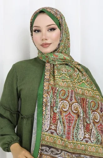 Châle En Voile à Motifs Ethniques 70303-10 Vert émeraude 70303-10