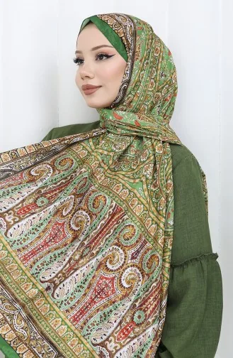 Châle En Voile à Motifs Ethniques 70303-10 Vert émeraude 70303-10