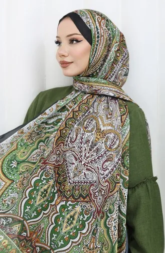Etnik Desen Janjan Şal 70304-06 Yeşil Kiremit