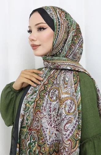 Etnik Desen Janjan Şal 70304-06 Yeşil Kiremit