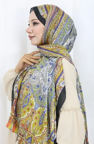 Ethnic Pattern Janjan Shawl 70304-10 Black Green 70304-10