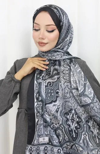 Châle Janjan à Motif Ethnique 70304-20 Noir Gris 70304-20