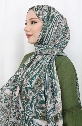 Châle Janjan à Motif Ethnique 70305-02 Vert émeraude 70305-02