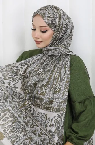 Etnik Desen Janjan Şal 70305-08 Vizon Yeşil