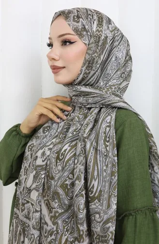 Etnik Desen Janjan Şal 70305-08 Vizon Yeşil