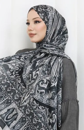 Châle Janjan à Motif Ethnique 70305-09 Noir 70305-09