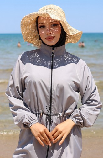 Grau Hijab Badeanzug 9002-01
