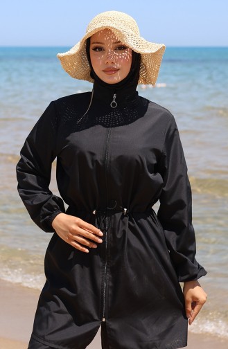 Schwarz Hijab Badeanzug 9002-02