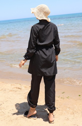 Schwarz Hijab Badeanzug 9002-02