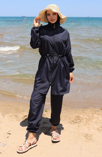 Navy Blue Modest Swimwear 9002-04