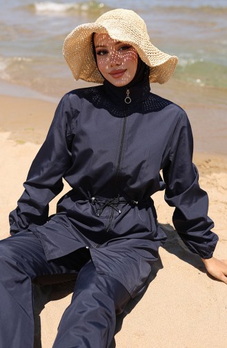 Navy Blue Modest Swimwear 9002-04