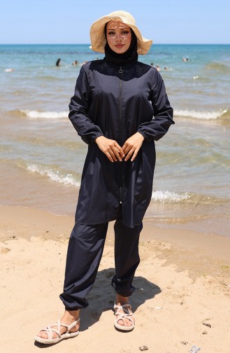Maillot de Bain Hijab Bleu Marine 9003-02