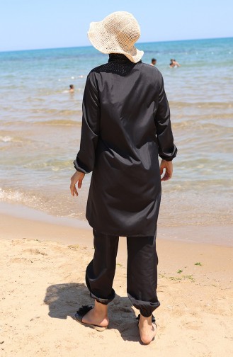 Maillot de Bain Hijab Noir 9003-04