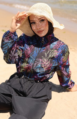 Maillot de Bain Hijab Noir 9005-01