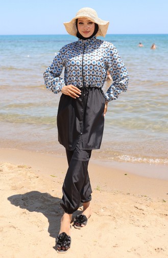 Black Swimsuit Hijab 9005F-01