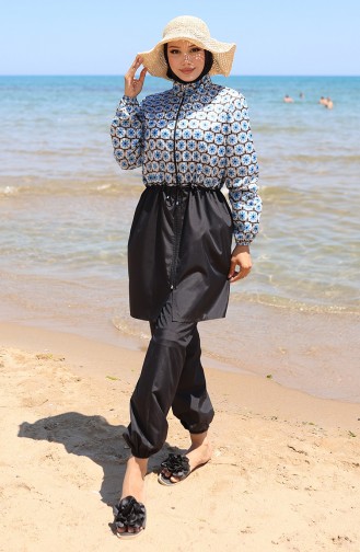 Black Swimsuit Hijab 9005F-01
