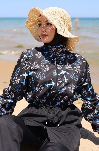 Black Swimsuit Hijab 9005K-01