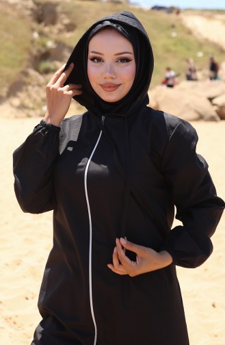 Hijab-badpak Met Capuchon 0507-01 Zwart 0507-01