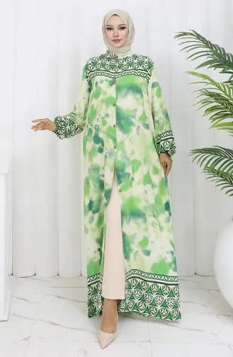 Robe Boutonnée En Viscose 0114-01 Vert 0114-01