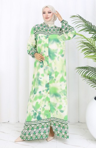 Grün Hijab Kleider 0114-01