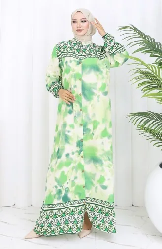 Robe Boutonnée En Viscose 0114-01 Vert 0114-01